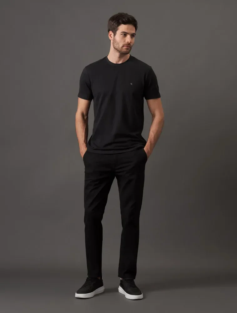 CAL A DE SARJA CHINO MASCULINA SKINNY COM STRETCH CINTURA BAIXA