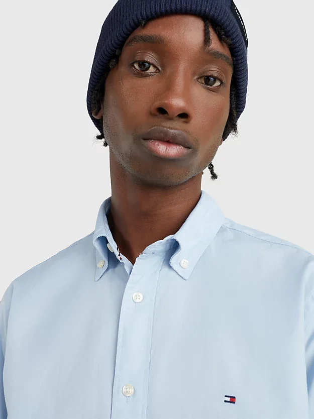 CAMISA SOCIAL B SICA AZUL BEB REGULAR FIT TOMMY HILFIGER