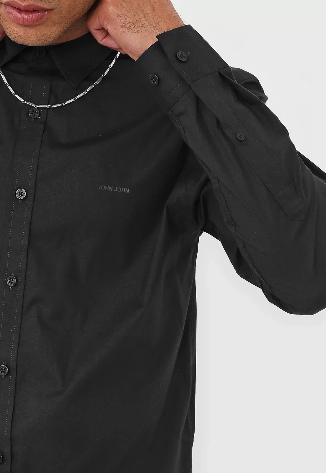 CAMISA SOCIAL NEW STRAIGHT JOHN JOHN PRETO Mystore Fashion Man