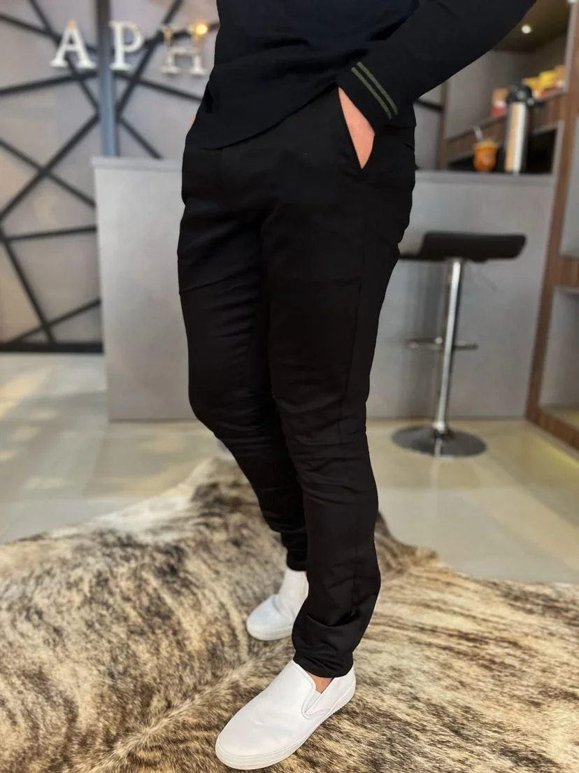 Calça de deals sarja bolso faca
