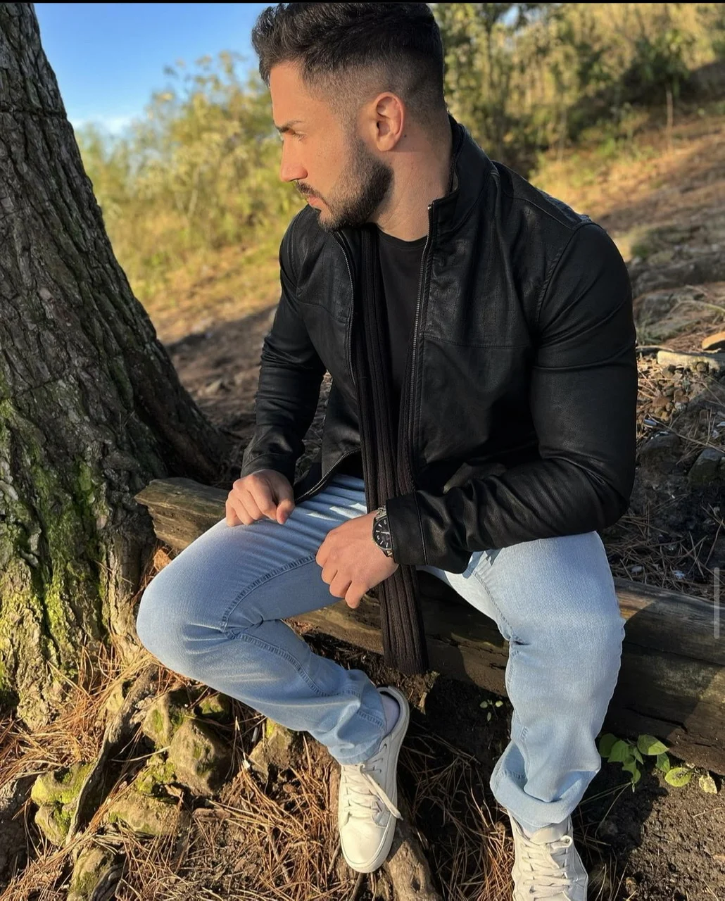 Jaqueta de best sale couro acostamento