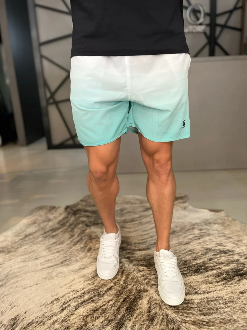 SHORTS NYLON PRAIA AQUARELA DEGRADE VERDE KING JOE Apholo Marau