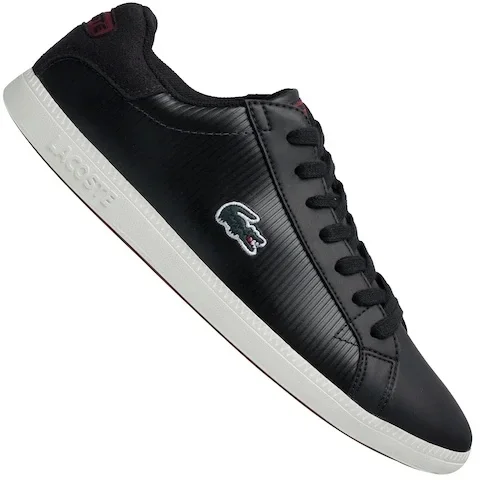 Tenis lacoste preto 2024 couro