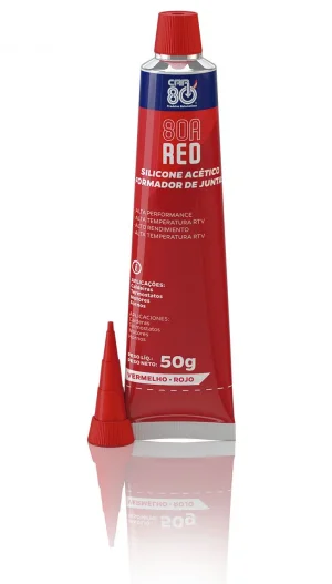Silicone Alta Temperatura Vermelho Acético - 50G