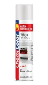 Tinta Spray Alta Temperatura Branco Fosco - 350Ml