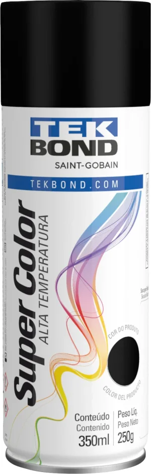 Tinta Spray Alta Temperatura Preto Fosco - 350Ml