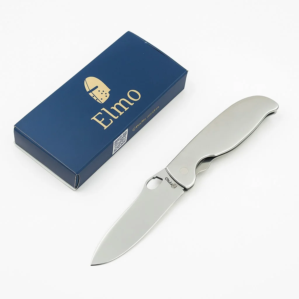 Canivete Artesanal Elmo Monobloco Inox Cirurgico Com Clip - Eco
