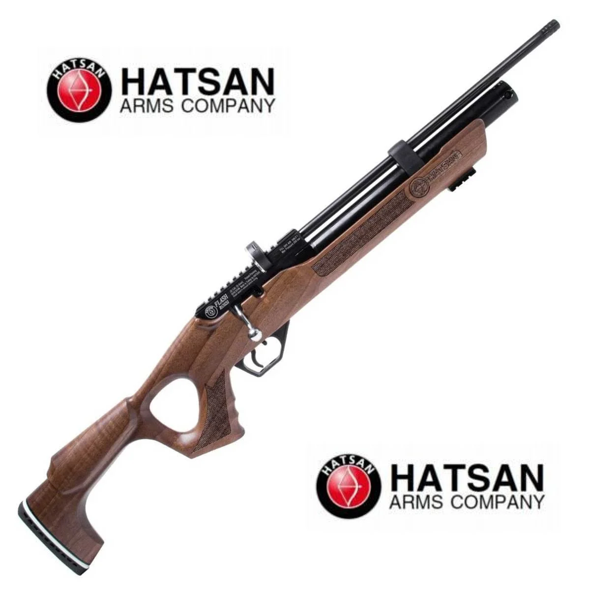 Carabina PCP Hatsan Flash Wood Madeira 10 Tiros Cal 6,35mm - Eco