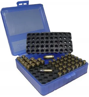 Caixa Munição 100 Balas Cal .22/.380/9mm CX 100 Azul