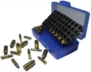 Caixa Munição 50 Balas Cal .22/.380/9mm CX 50 Azul