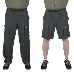 Calça Artemis Vira Bermuda Chumbo Com Cinto Tam P