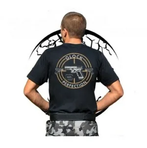 Camiseta Preta Estampa Glock Perfection Tam P