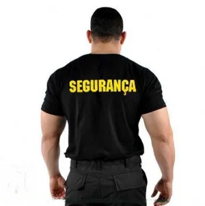 Camiseta Preta Estampada Segurança Tam “P”