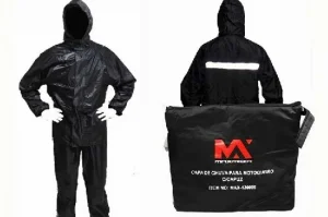 Capa de Chuva Preta Completa Tam G