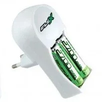 Carregador Bivolt Flex Pilha AAA + 2 Pilhas Recarregaveis