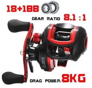 Carretilha Audi Lizard 8kg Arrasto 19 Rolamentos Direita