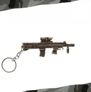 Chaveiro de Metal Bullpup Dourado