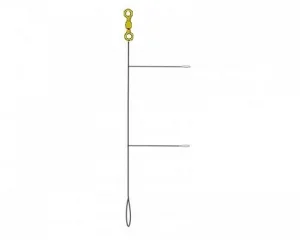 Chicote p/ Pesca em Nylon c/ 2 Anzois Com Girador