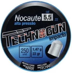 Chumbinho Technogun Nocaute 1,47gr 5,5mm Box c/ 250und