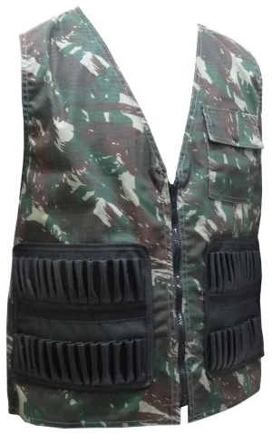 Colete de Caça Camuflado c/ Cartucheira Tam EX Calibre 20