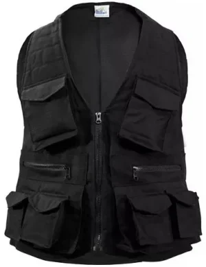 Colete de Caça / Pesca Preto 8 Bolsos Tam P