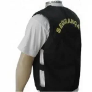 Colete de Seguranca Preto Com Bolsos Frontais Tam GG