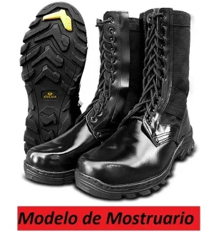 Coturno Masculino Couro e Lona Preto Tam 40