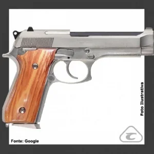 Empunhadura Pistola Placa Madeira 414 Taurus PT92-PT 99 Sem