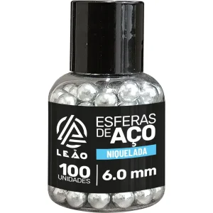 Esfera Metal Aço Níquel Leão 6mm c/ 120und