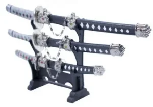 Espada Decorativa Katana Devil Samurai Kit c/3 e Pedestal