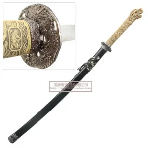Espada Katana Semi Curvada Inox Cabo Decorado
