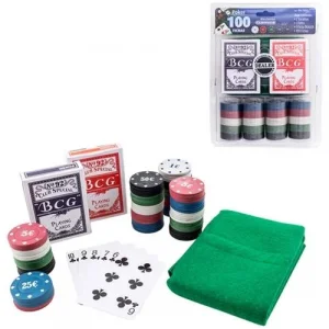 Jogo Poker Set 100 Fichas e Tapete