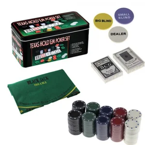 Jogo Poker Set 200 Fichas e Tapete