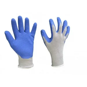 Luva Tricotada Palma Azul Poliester e Poliamida - Par