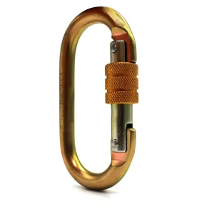 Mosquetão Aço Oval 25KN Dourado NBR 15837:2010