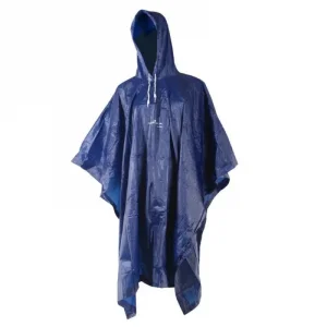 Poncho Caçador Azul Com Capuz Em Tecido Especial