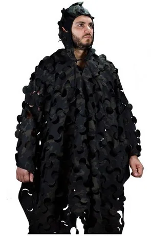 Poncho Negaca Ghillie Suit Sniper Com Capuz Camuflado