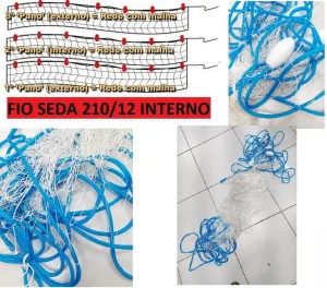 Rede Feiticeira Fio Seda 210/12 3 Panos Malha 5,0 10 mts
