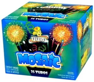 Torta Ouro Mosaic 25 Tubos Reta