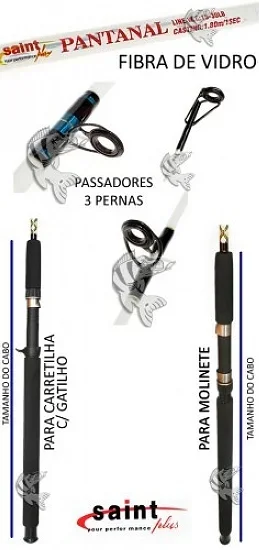 Vara Pesca Fibra Vidro Saint Pantanal 30lbs 1,80mts 2 Partes