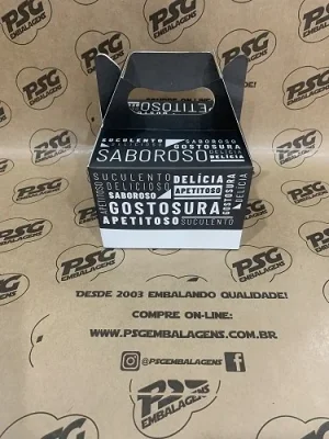 Caixa Box Maleta Burguer Gourmet Black 12 x 12 x 8,5