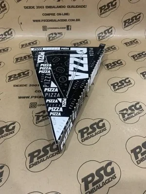 Caixa de Fatia de Pizza fechada Black