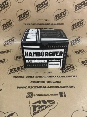 Caixa Hamburguer Gourmet BLACK 12 x 12 x 8