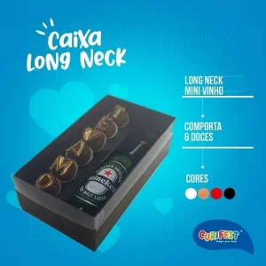 Caixa Long Neck + 6 Doces - Preta