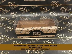 Forma Forneável Contém Amor 18x6,5x8,5 com Tampa