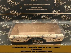 Forma Forneável Contém Amor 23x10x10 com Tampa