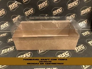 Forma Forneável Kraft 23x10x10cm com Tampa