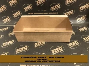 Forma Forneável Kraft 23x10x7cm sem Tampa