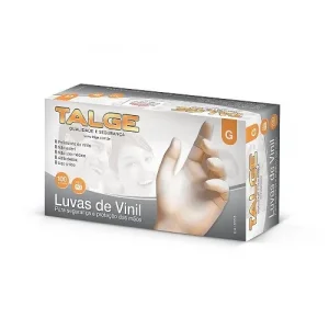 Luva Descartável Vinil c/pó - Tamanho G - Transparente