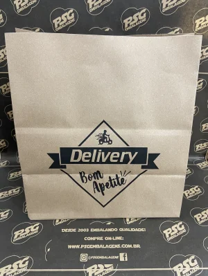 Saco Kraft 80g Delivery 23,5x15x33Cm - Pacote 50 unidades